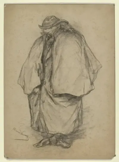 Karikatuurportret van de kunstschilder Theophile de Bock