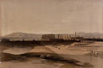 Karnak, Egypt. Coloured lithograph by Louis Haghe after David Roberts, 1849