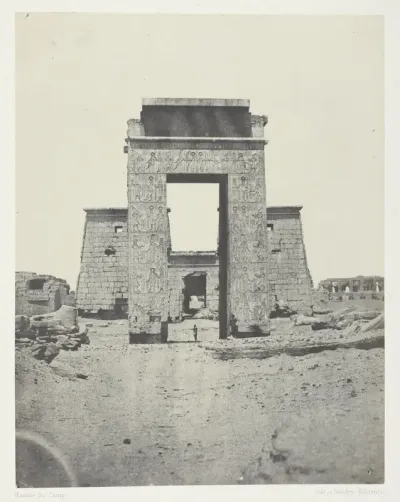 Karnak, Propylone du Temple de Khons; Thèbes, plate 27 from the album "Egypte, Nubie, Palestine et Syrie" (1852)