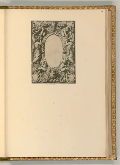 Kartusche mit allegorischen Beiwerk
