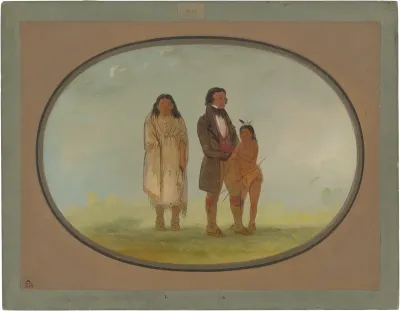 Kaskaskia Chief, His Mother, and Son
