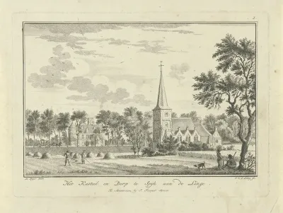 Kasteel en kerk te Spijk