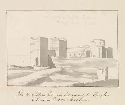 Kasteel gebouwd op ruïne van Venus tempel, hoog op de berg Eryx