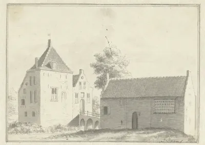Kasteel Hinderstein te Langbroek vanuit het westen