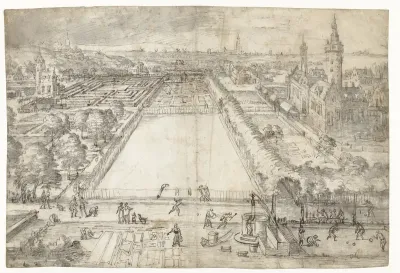 Kasteel met een park in de nabijheid van een stad