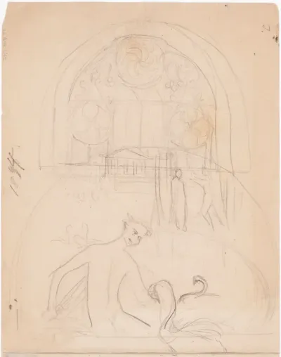 Katedraalin ikkuna ; Luonnos maalaukseen Fantasia 1895