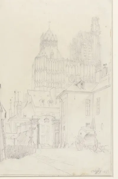 Kathedraal van Sens, gezien vanuit het Hôtel de l'Eeu