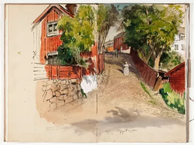 Katu Porvoosta, luonnos 1902