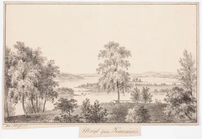Kauniainen Manor in Nokia, original drawing for Finland Depicted in Drawings