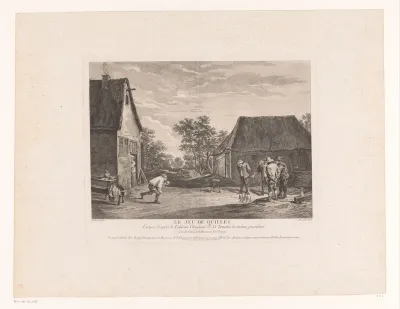 Kegelspelers voor een huis