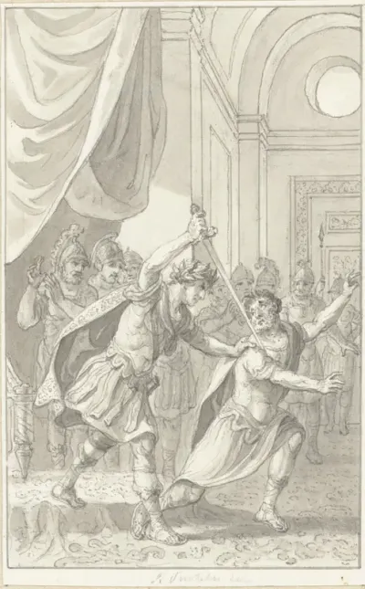 Keizer Diocletianus vermoordt Aper