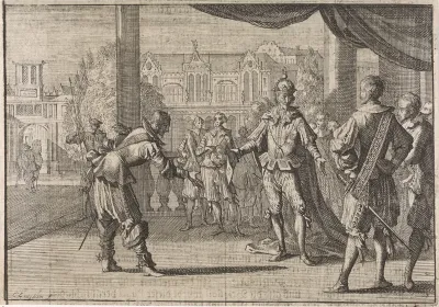 Keizer Ferdinand III wordt gefeliciteerd met de geboorte van zijn zoon Leopold, 1640
