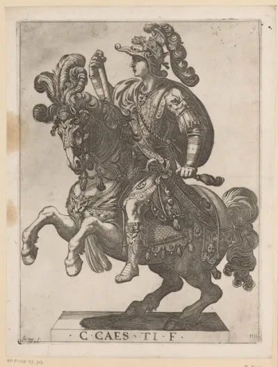 Keizer Galigula te paard