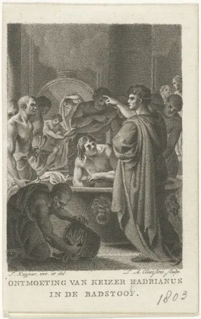 Keizer Hadrianus in bad
