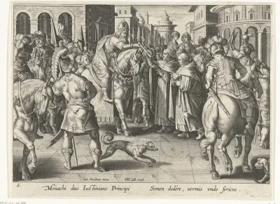 Keizer Justinianus I ontvangt de eerste zijdewormeitjes