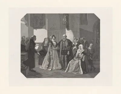 Keizer Karel V bij het graf van Willem Beukelszoon in 1556