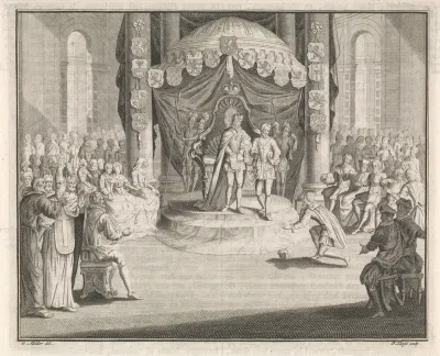 Keizer Karel V draagt het bestuur van de Nederlanden over aan Filips II van Spanje