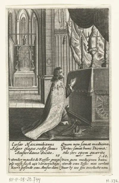 Keizer Maximiliaan I bidt voor het H. Sacrament