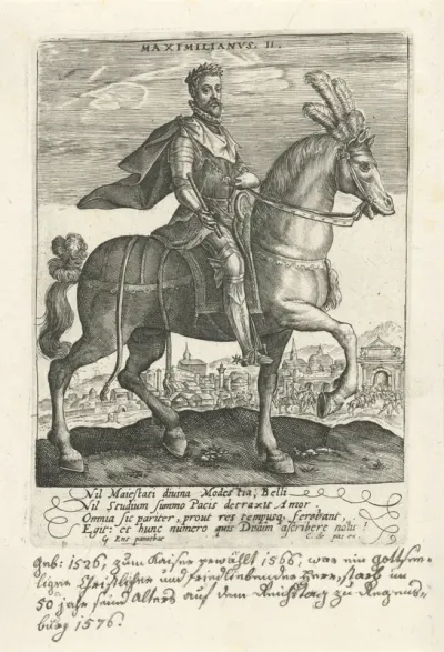 Keizer Maximiliaan II te paard