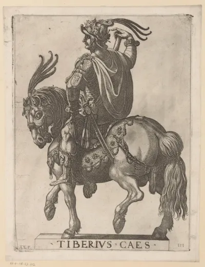 Keizer Tiberius te paard