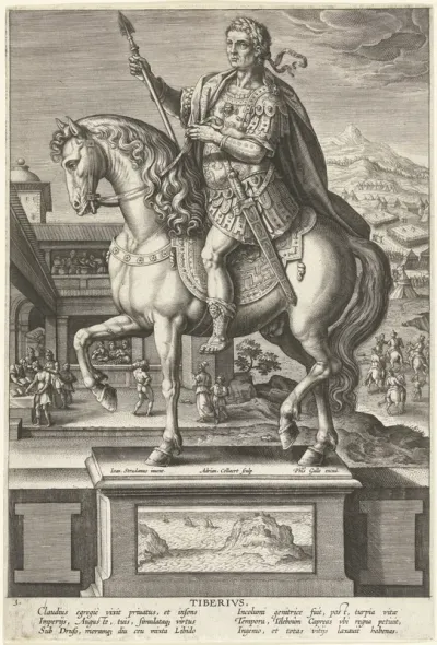 Keizer Tiberius te paard