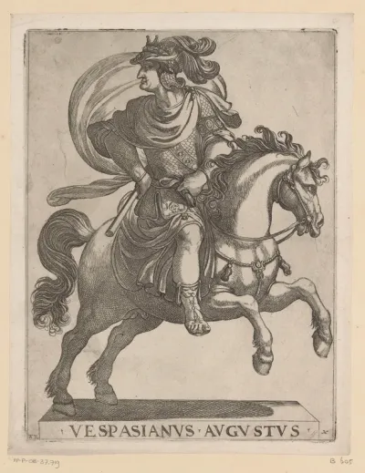 Keizer Vespasianus te paard