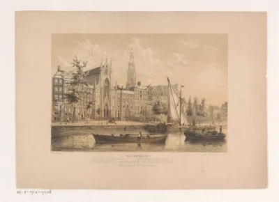 Keizersgracht met Onze-Lieve-Vrouwekerk in Amsterdam
