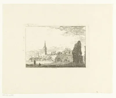 Kerk en ruïne van de abdij te Rijnsburg