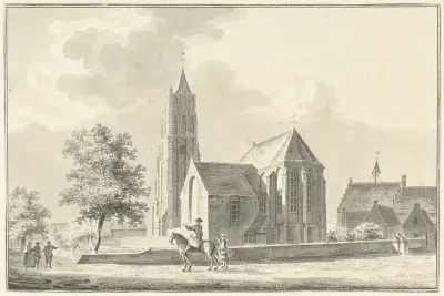 Kerk en stadhuis te Heukelom