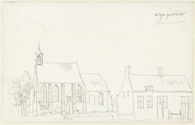 Kerk in het dorp Wijngaarden, Alblasserwaard