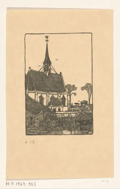 Kerk met kerkhof in Spaarndam