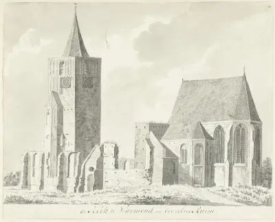 Kerk te Warmond en de ruïne daarvan