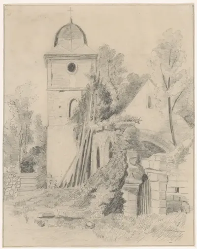 Kerk tussen bomen