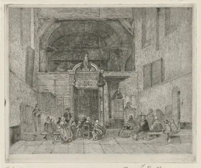 Kerkdienst in een dorpskerk