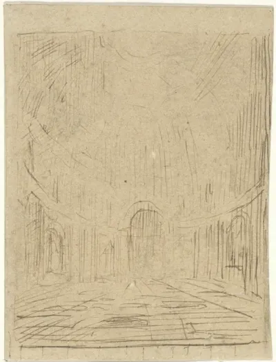 Kerkinterieur met koepel