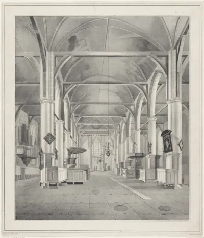 Kerkinterieur van de Grote Kerk in Hoorn