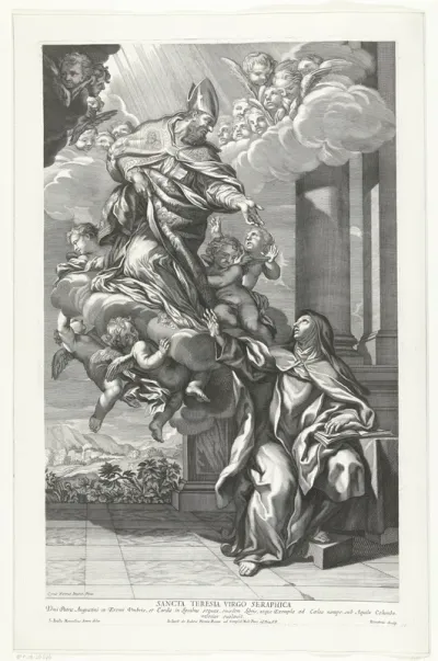 Kerkvader Augustinus van Hippo verschijnt voor de heilige Maria Magdalena van Pazzi
