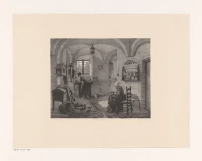Keukeninterieur met twee vrouwen