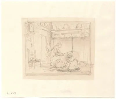 Keukeninterieur met vrouwen