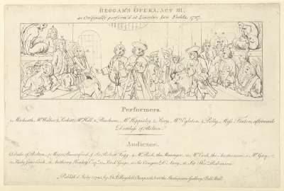 Key with List of Performers and Audience to: The Beggars Opera
