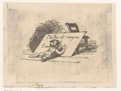 Kind schrijft op een bord