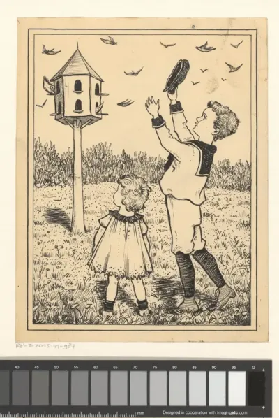 Kinderen bij een duiventil