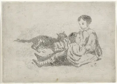 Kinderen met een poes