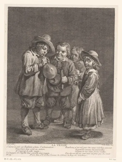 Kinderen met een varkensblaas