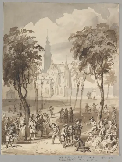 Kinderspelen op het Abdijplein in Middelburg
