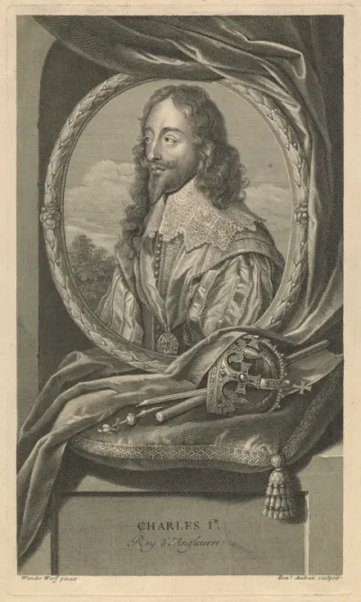 King Charles I. Engraving by B. Audran the elder, ca. 1697, after A. Van Dyck