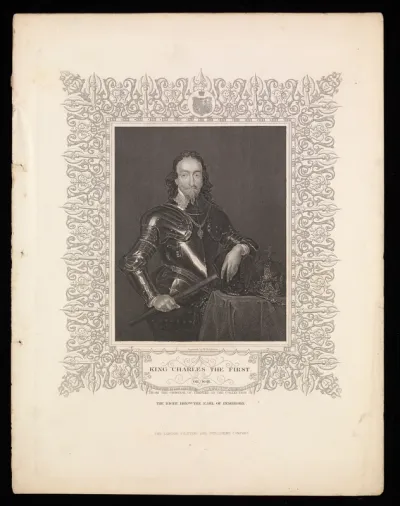 King Charles I. Engraving by J.H. Robinson after A. van Dyck