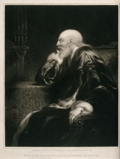 King George III in old age, seated in an armchair
