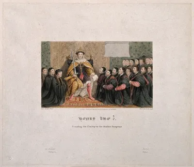 King Henry VIII granting a Royal Charter to the Barber-Surgeons company