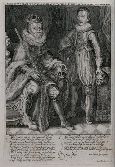 King James I of England and VI of Scotland with Charles Prince of Wales